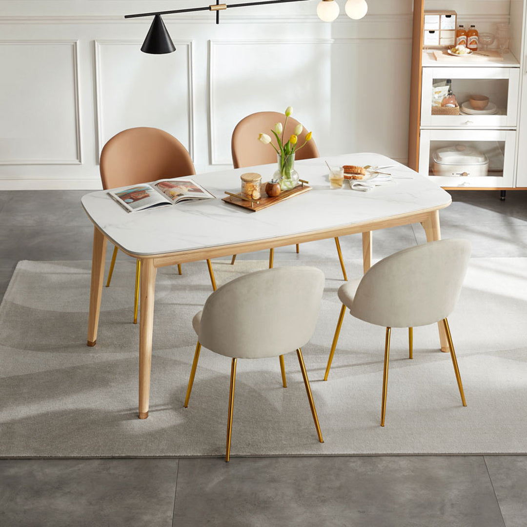 LADONNA Ceramic Wooden Dining Table