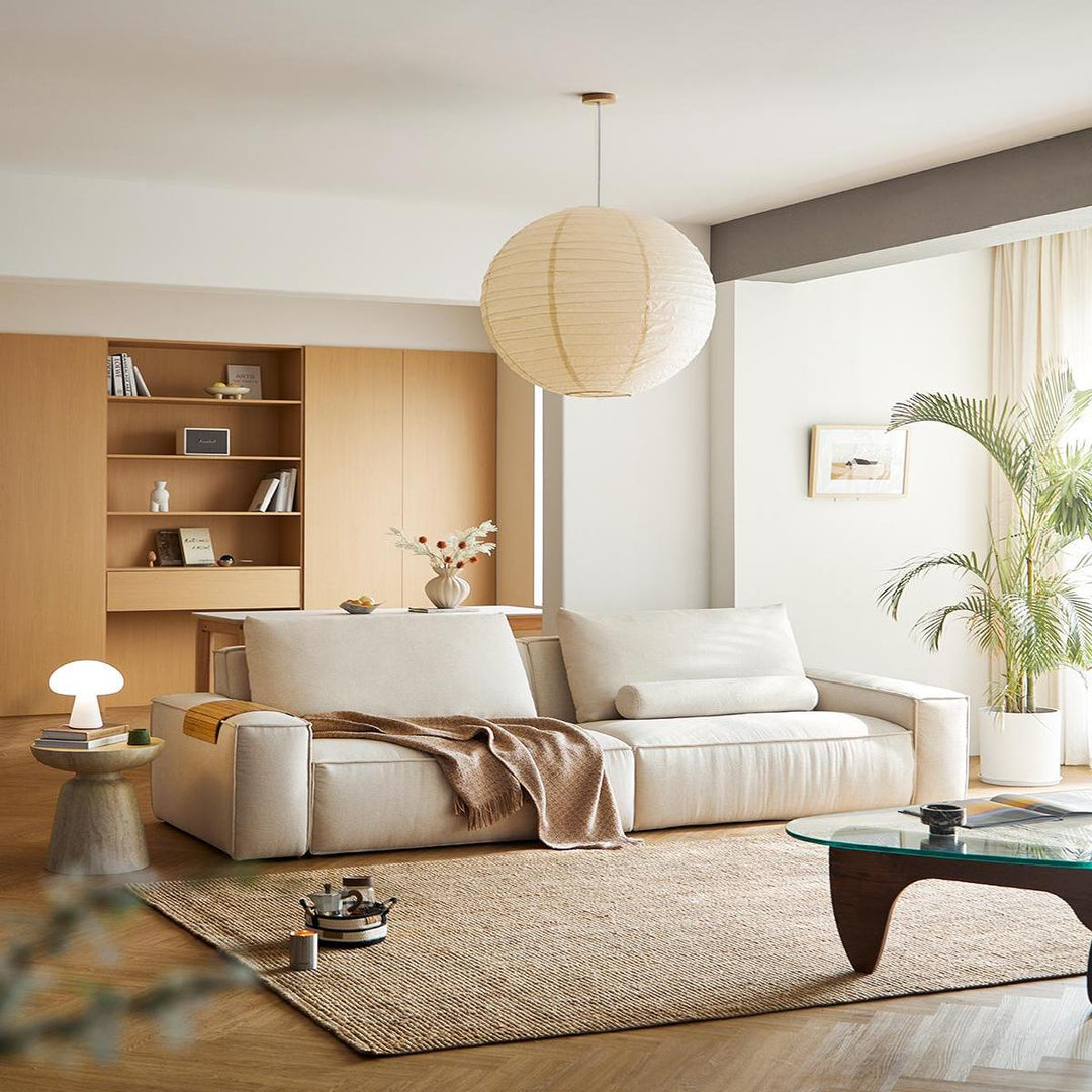 ANDERS White Fabric Sofa