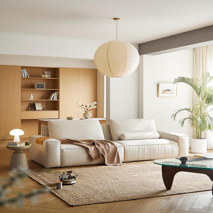 ANDERS White Fabric Sofa