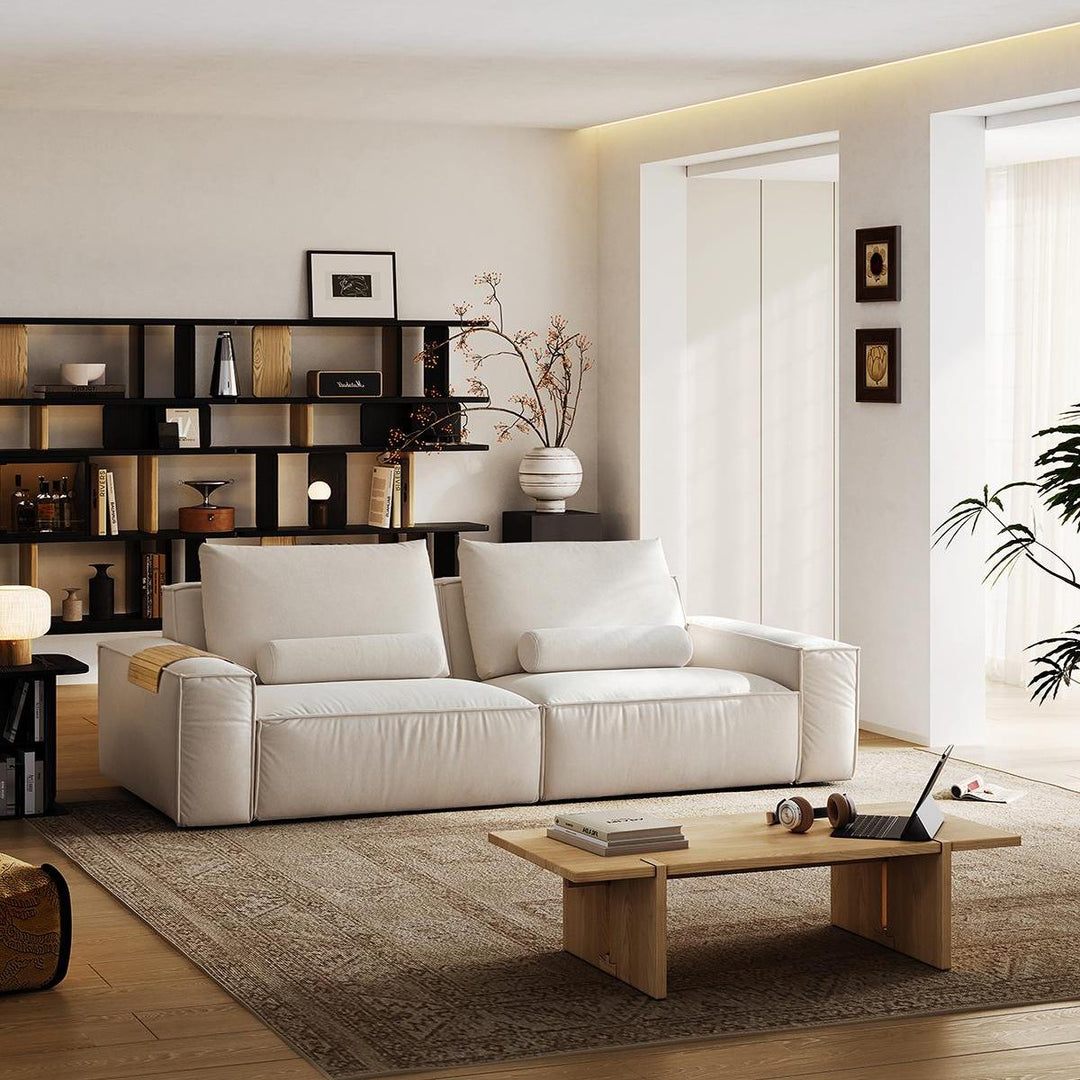 ANDERS White Fabric Sofa