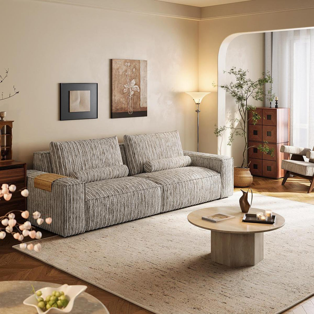 ANDERS White Fabric Sofa