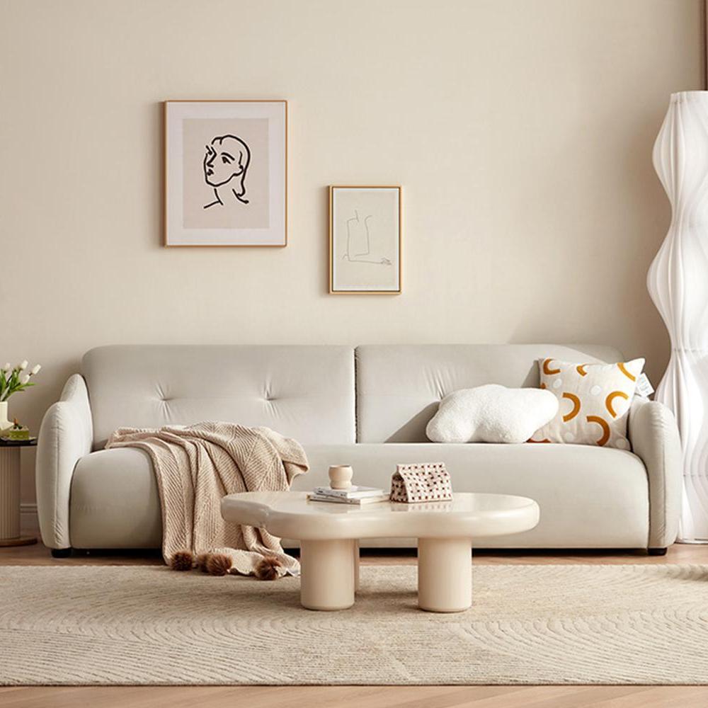 BOSTON 3 Seat Greige Velvet Sofa