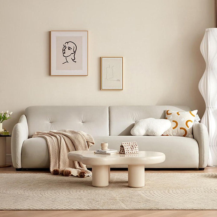 BOSTON 3 Seat Greige Velvet Sofa