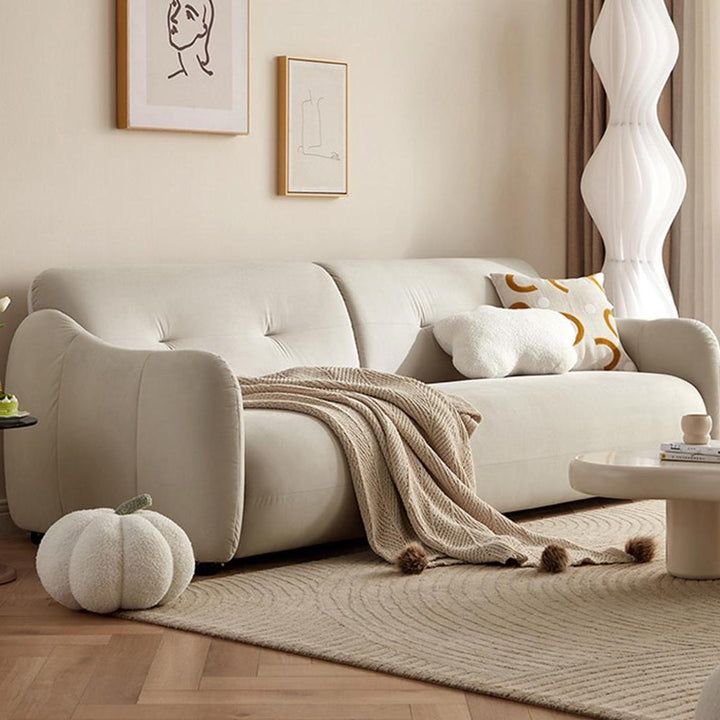 BOSTON 3 Seat Greige Velvet Sofa