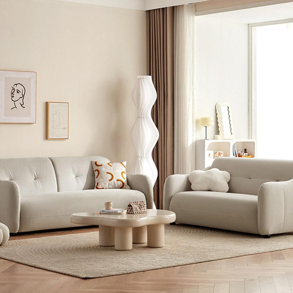 BOSTON 3 Seat Greige Velvet Sofa