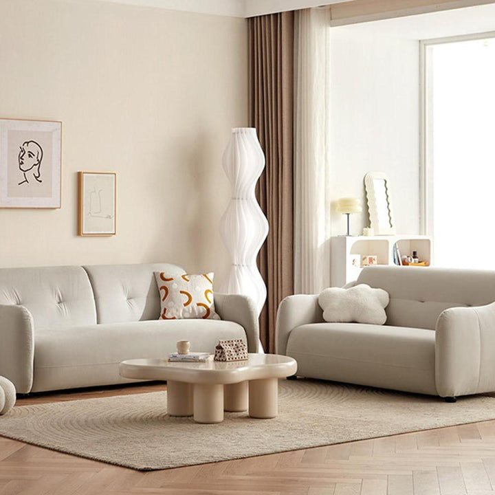 BOSTON 3 Seat Greige Velvet Sofa