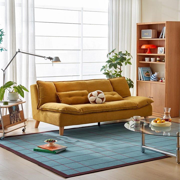 ANDREA White Fabric Sofa