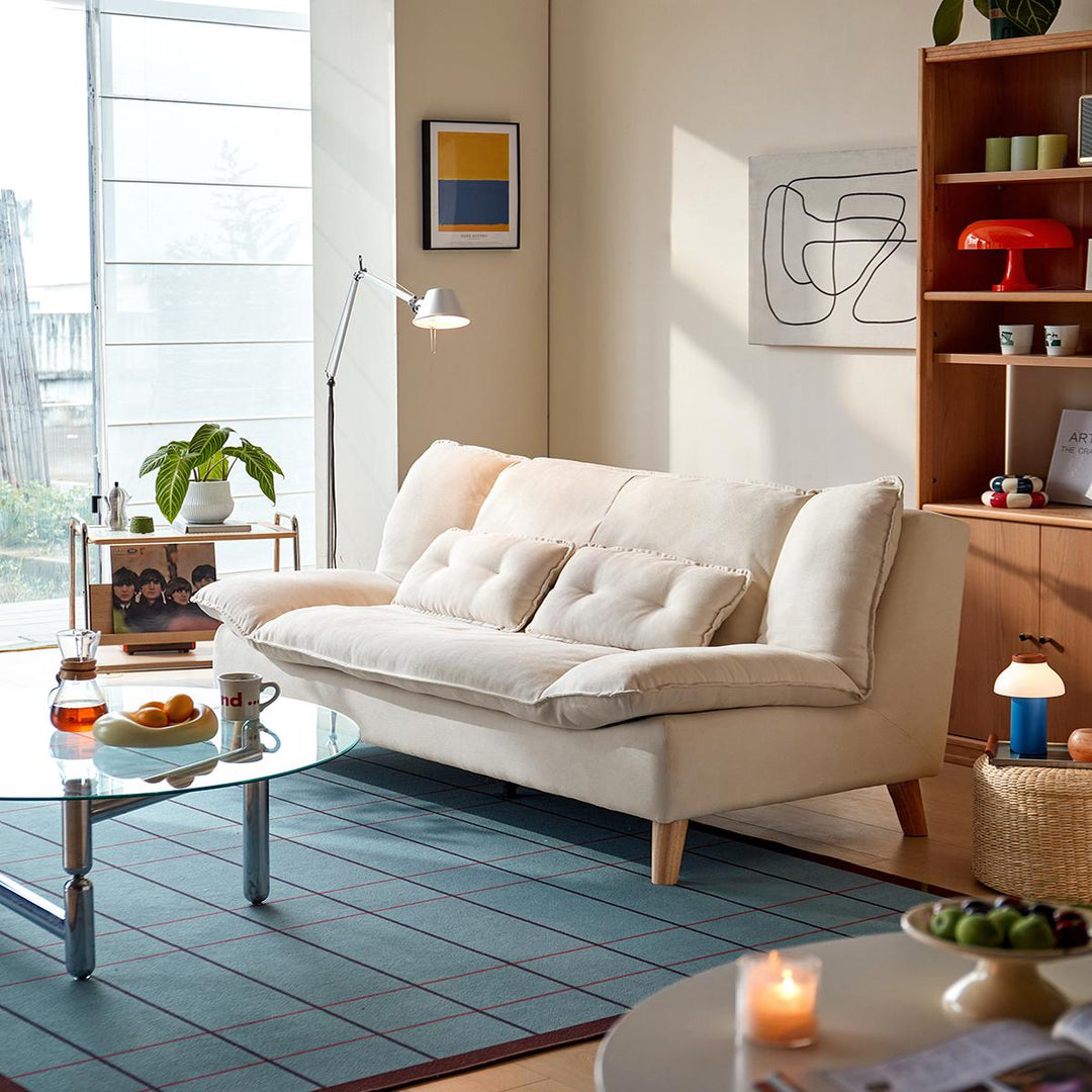 ANDREA White Fabric Sofa