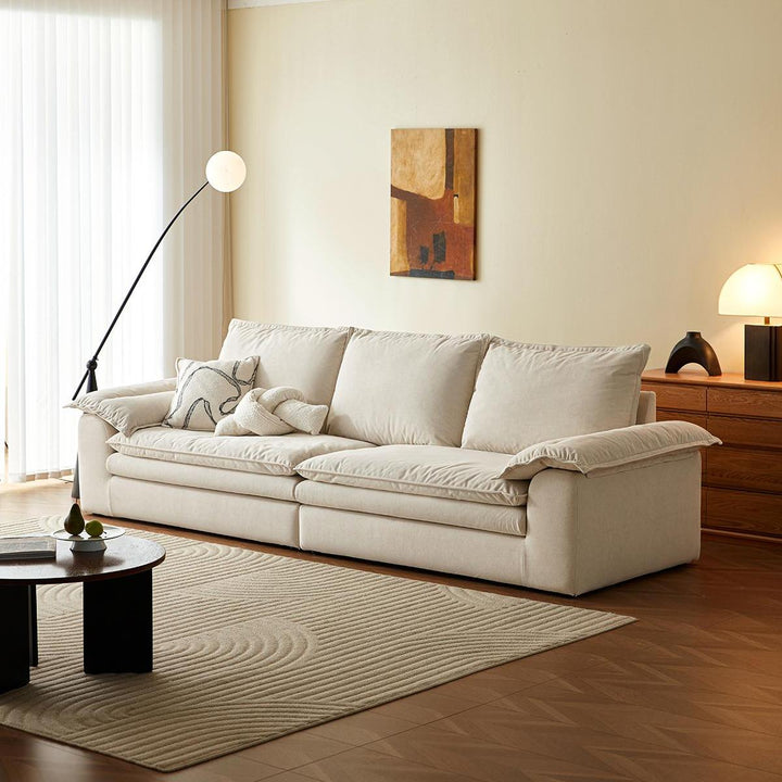 ARTHUR White Fabric Sofa
