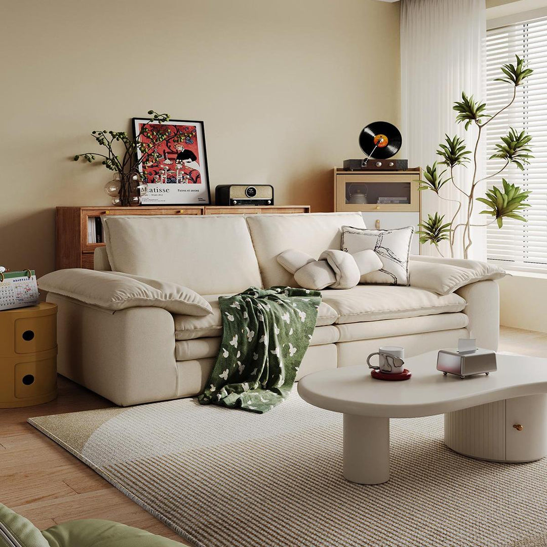 ARTHUR White Fabric Sofa