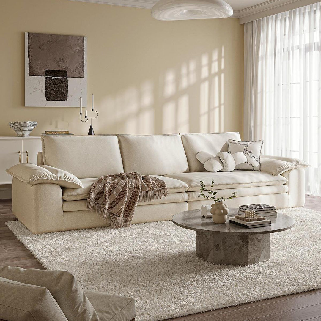 ARTHUR White Fabric Sofa