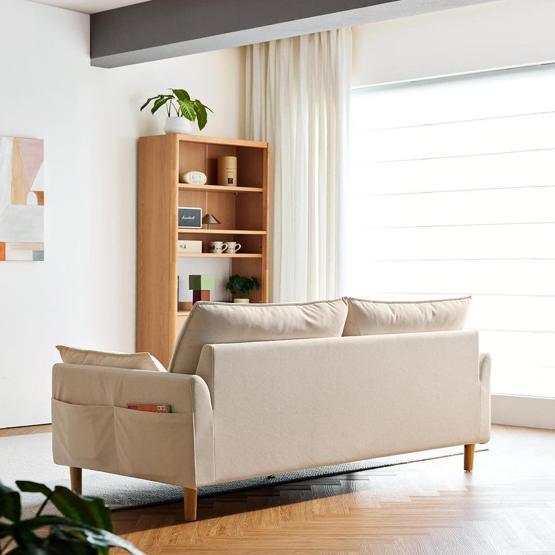 BENEDICT White Fabric Loveseat Sofa