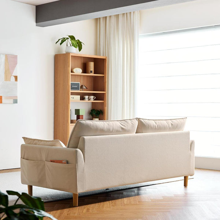 BENEDICT White Fabric Loveseat Sofa