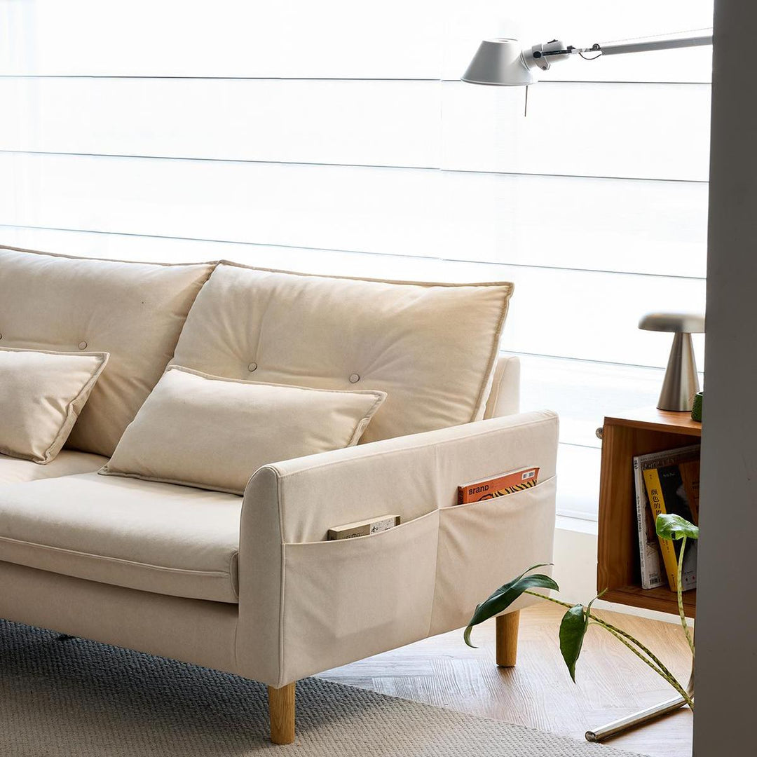 BENEDICT White Fabric Loveseat Sofa