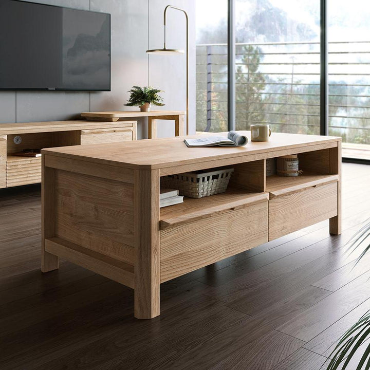 HAMILTON wood and panel coffee table