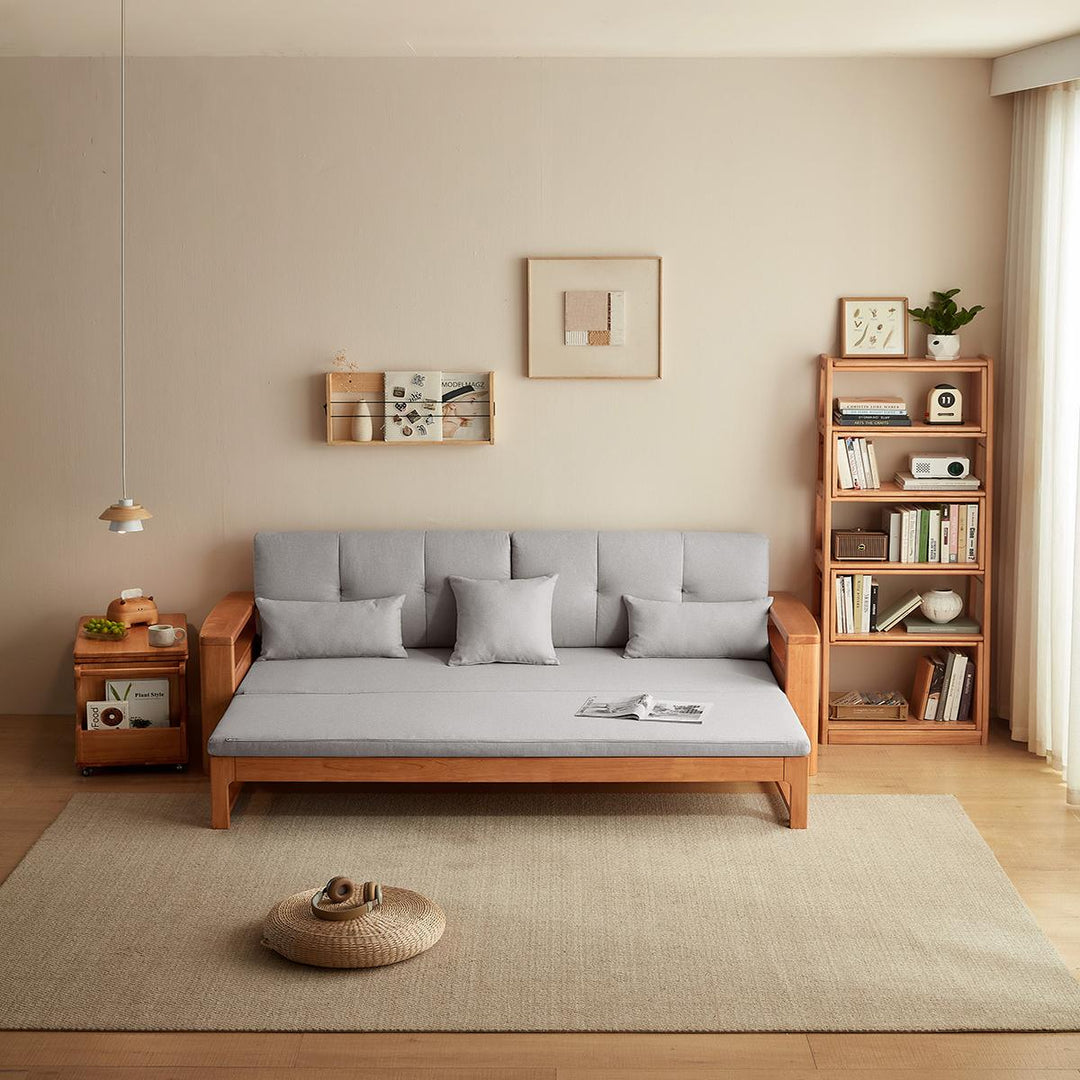 PRAGUE Grey Color Solid Wood Sofa