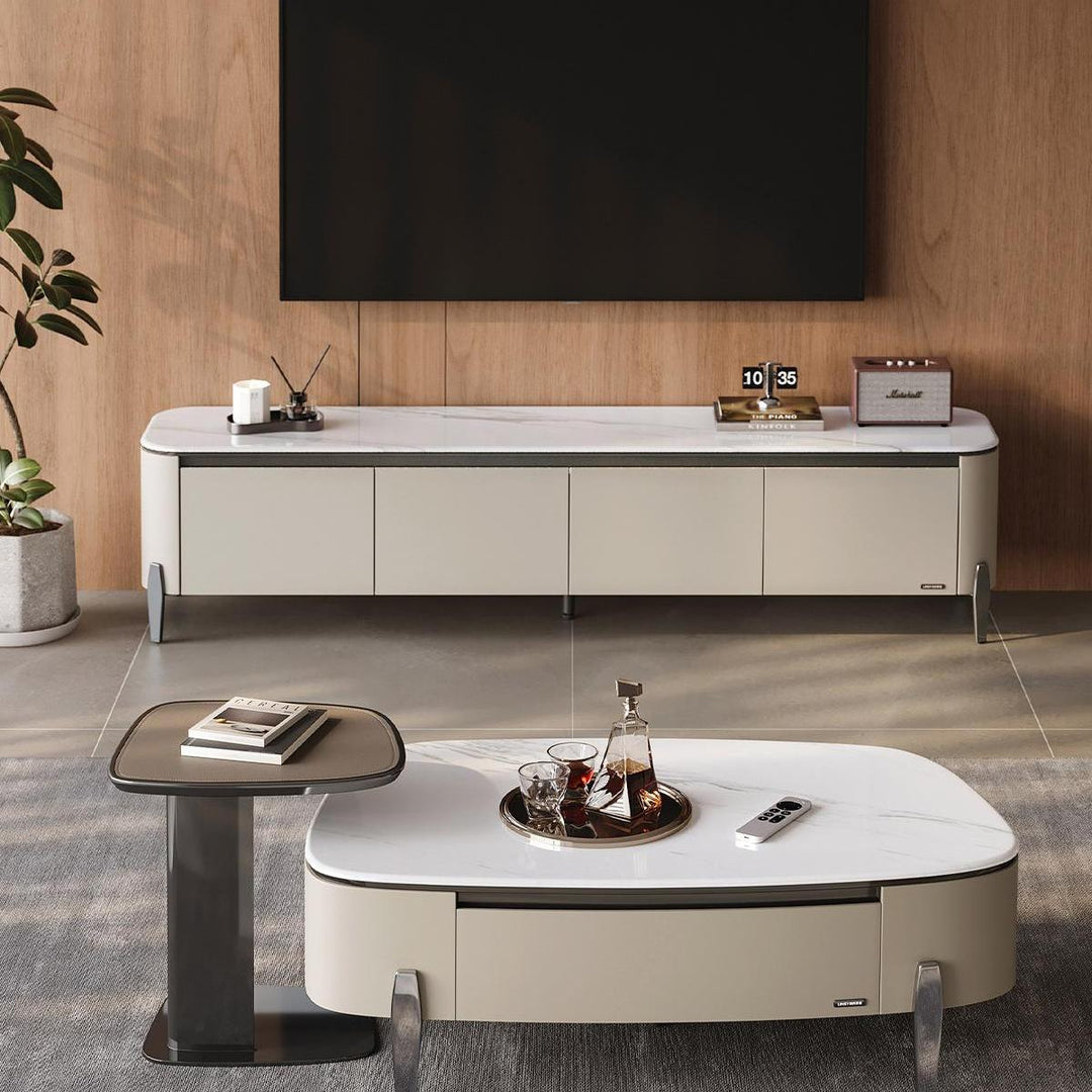 ESMERALDA Grey and White TV Stand