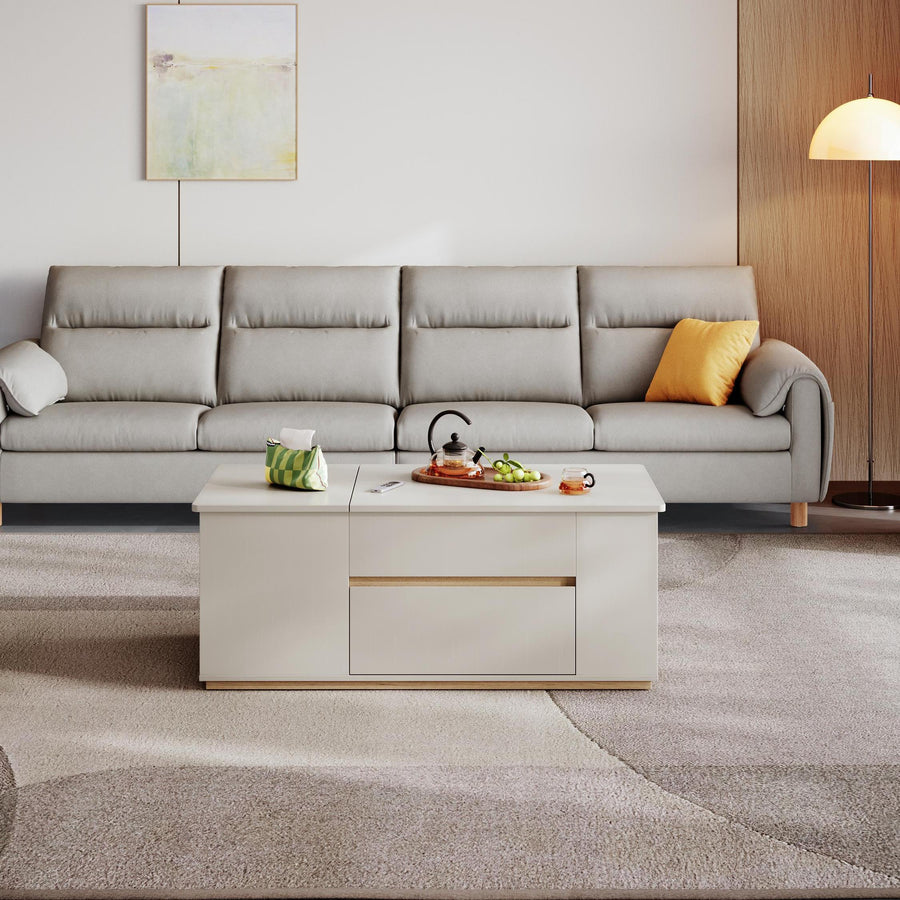 GABRIELA Wood Color and Grey Coffee Table