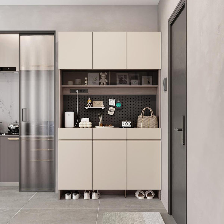 CAPE Three Door Coffee Color Shoe Cabinet