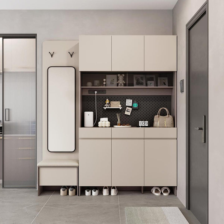 CAPE Three Door Coffee Color Shoe Cabinet