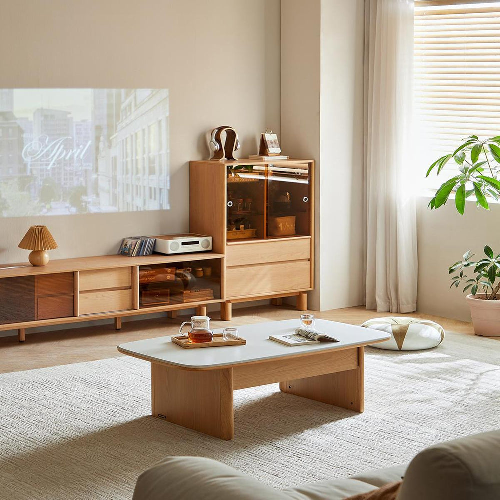 INGRID Walnut and Black Color Coffee Table