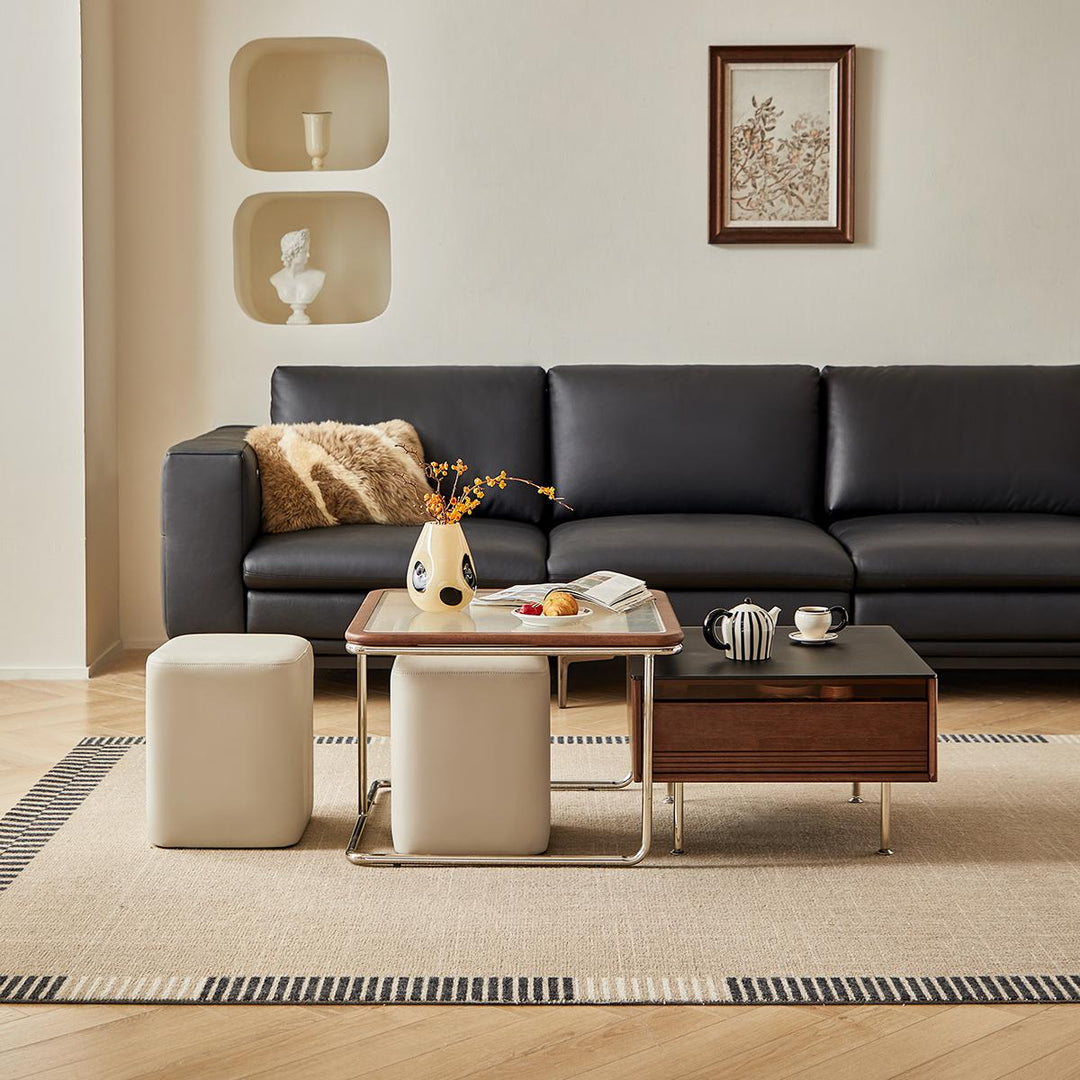 PERLIS Movable Walnut Coffee Table