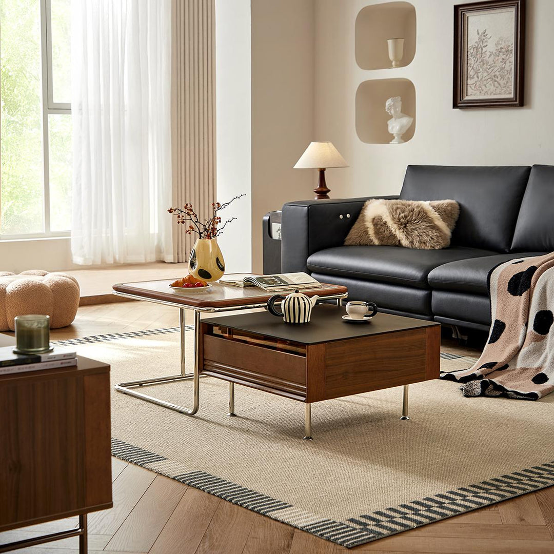 PERLIS Movable Walnut Coffee Table