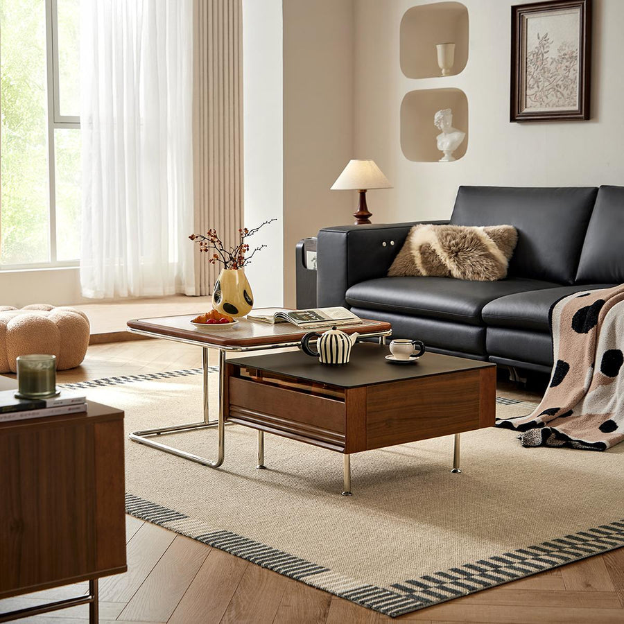 PERLIS Movable Walnut Coffee Table