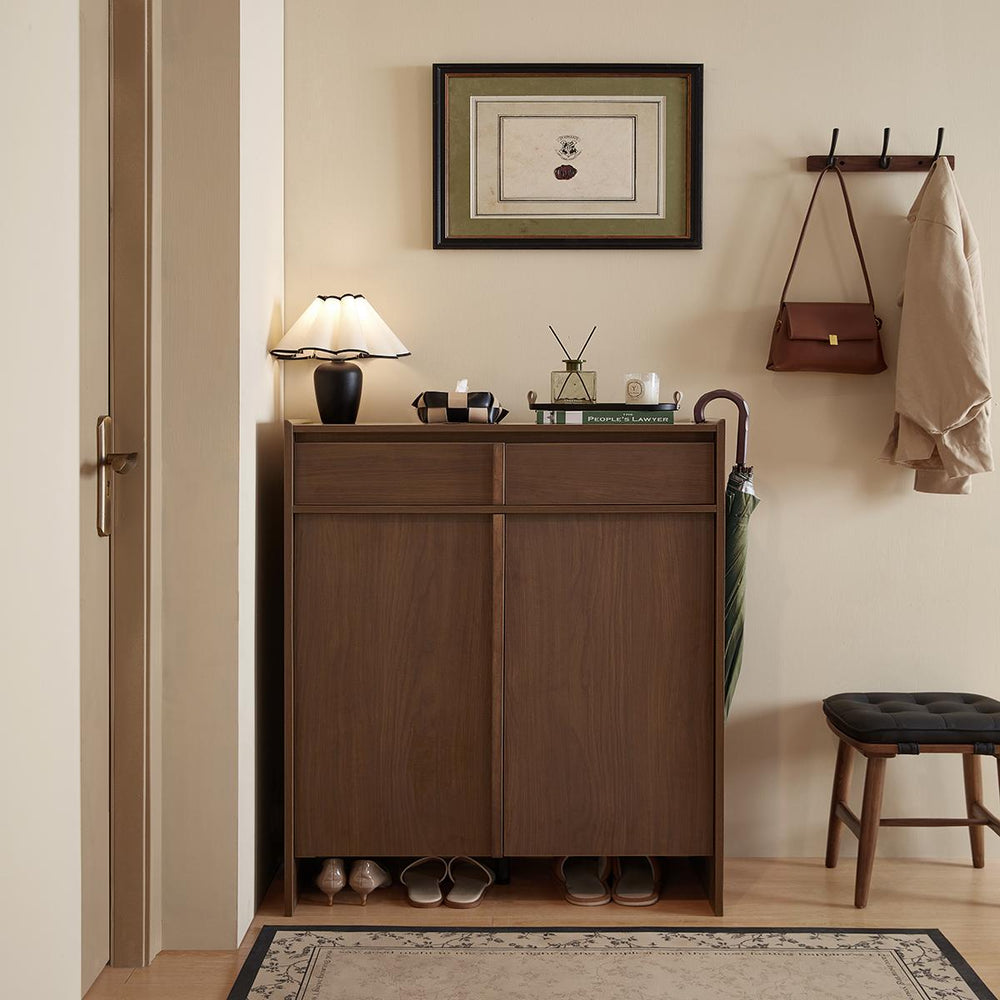 KATHLEEN Walnut Color Shoe Cabinet