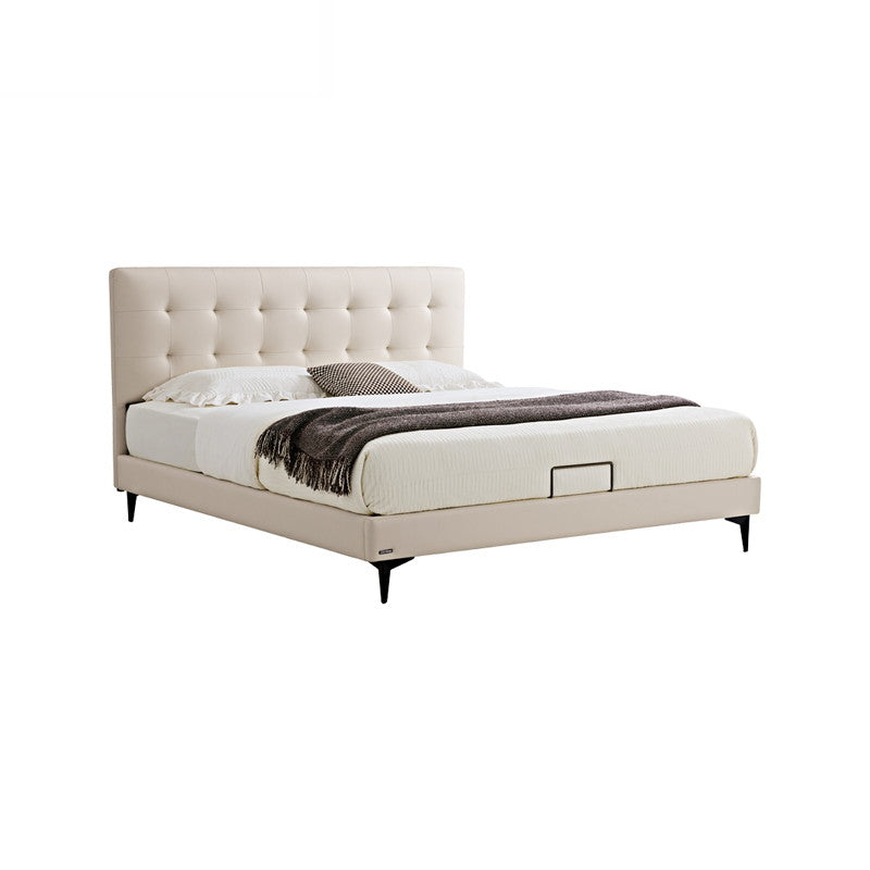 ALISON Beige Fabric Bed