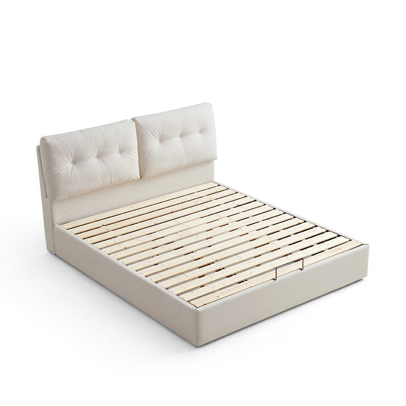 ANABELLE White Fabric Bed