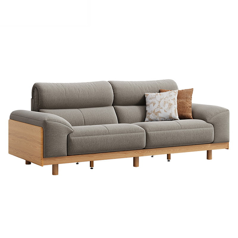 AUGUST Wood Color and White Solid Wood Sofa