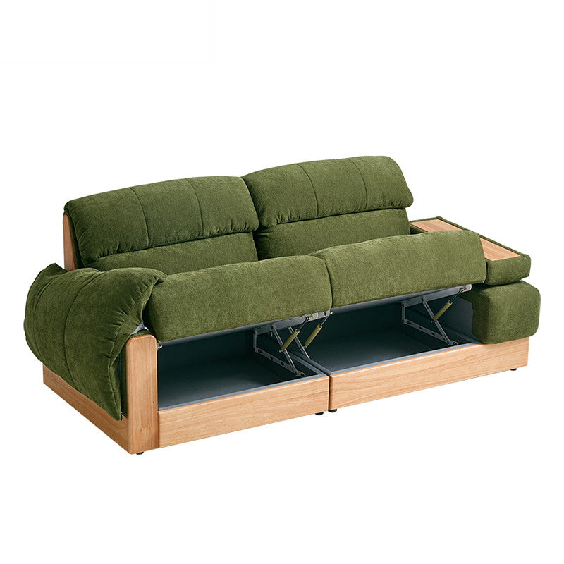 AZARIA Wood Color and White Solid Wood Sofa