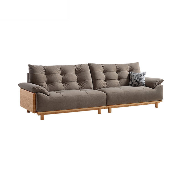 BARBARA Wood Color and White Solid Wood Sofa wood color + grey 2.84m
