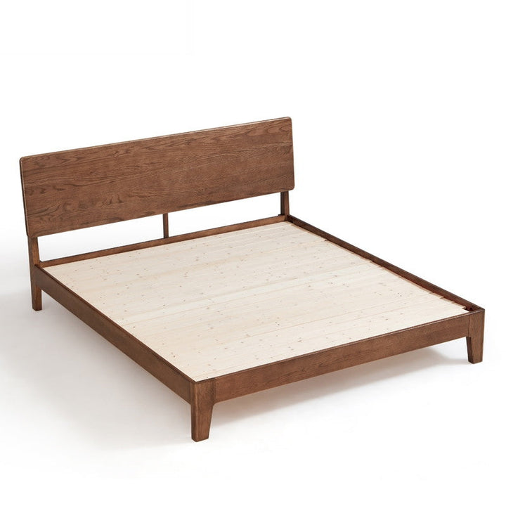 LAHO Wood Color Solid Wood Queen Bed coffee Planking