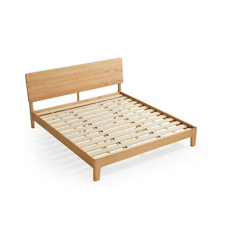 LAHO Wood Color Solid Wood Queen Bed wood color Skeleton