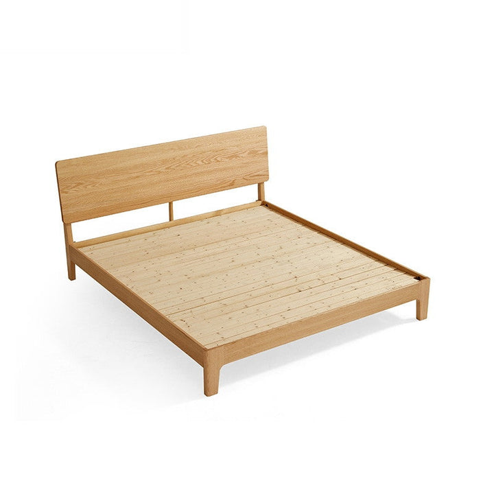LAHO Wood Color Solid Wood Queen Bed wood color Planking