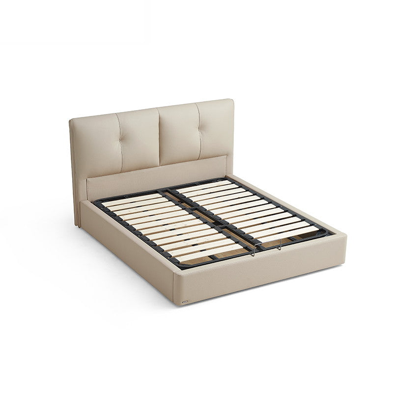 CORMAC Brown High Legged Leather Bed