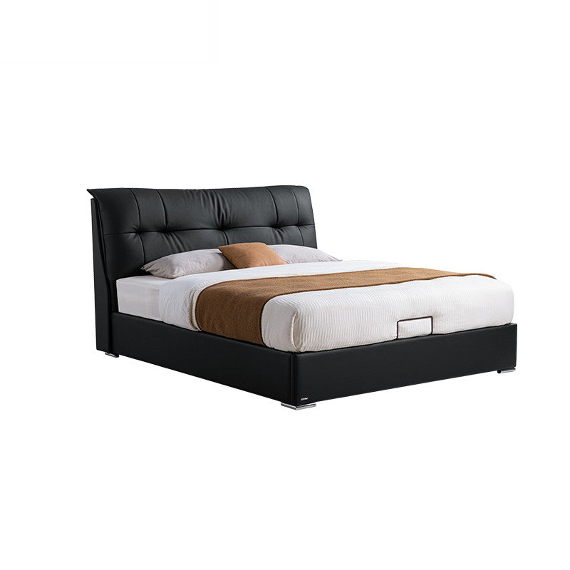 CORTEZ Black Leather Bed