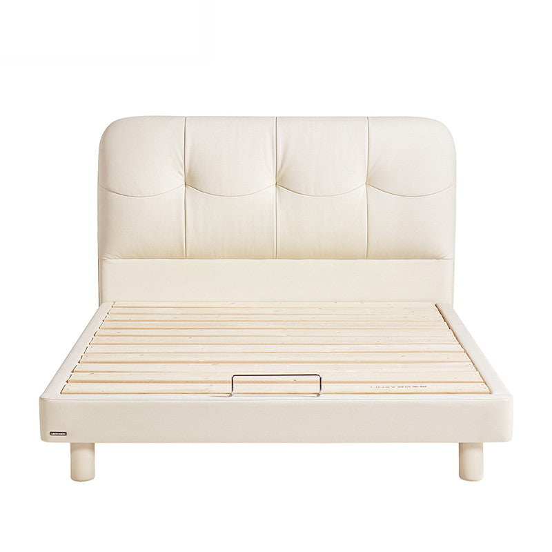 CURTIS White Leather Bed