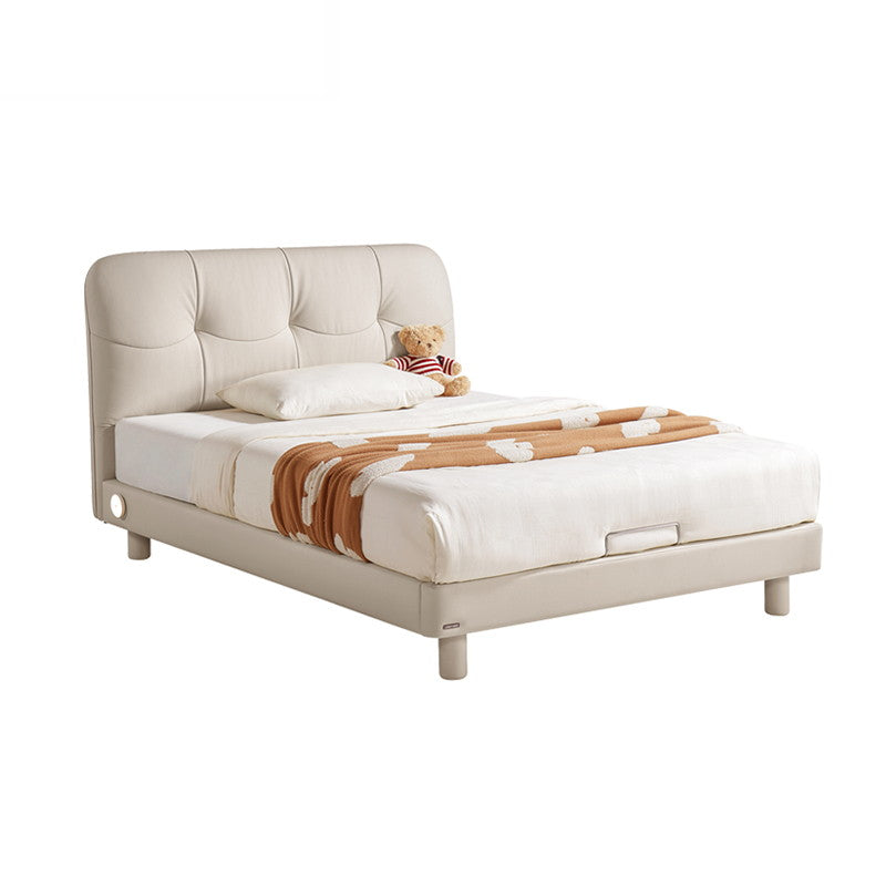 CURTIS White Leather Bed
