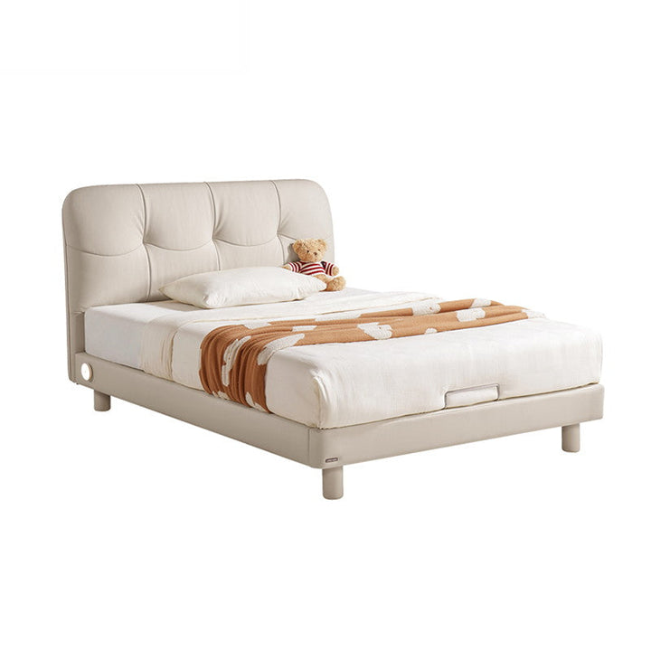CURTIS White Leather Bed