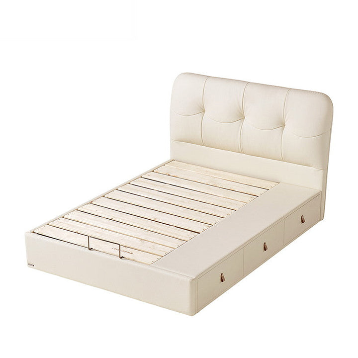 CURTIS White Leather Bed