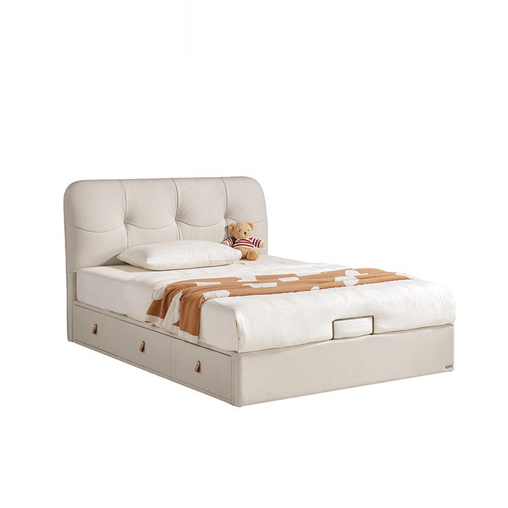 CURTIS White Leather Bed