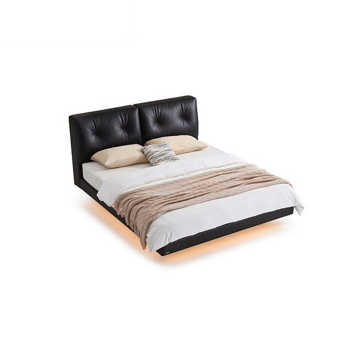 DAKOTA Dark Brown Floating With Light Leather Bed