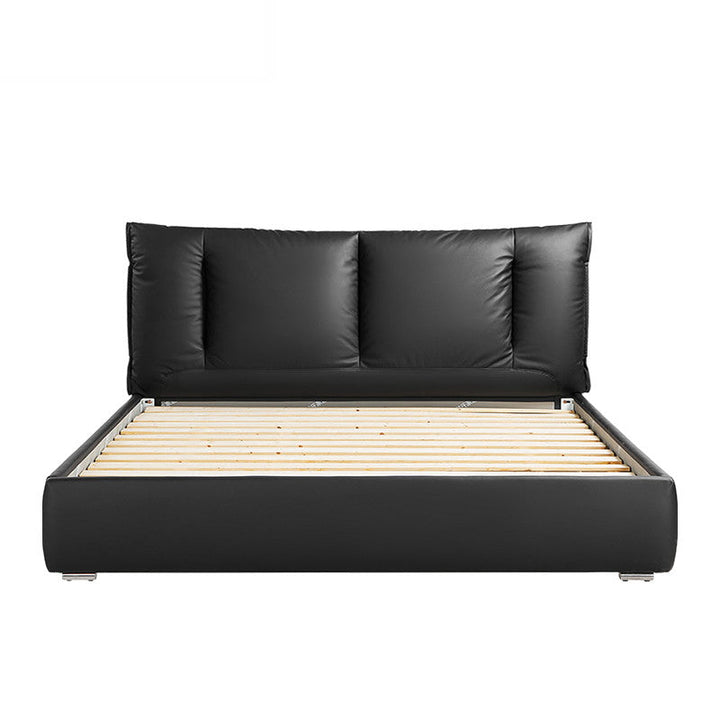 DANIELA Black Leather Bed