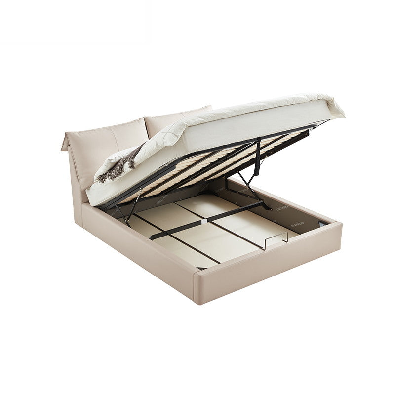 PLANO Beige Leather Bed