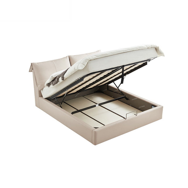 PLANO Beige Leather Bed