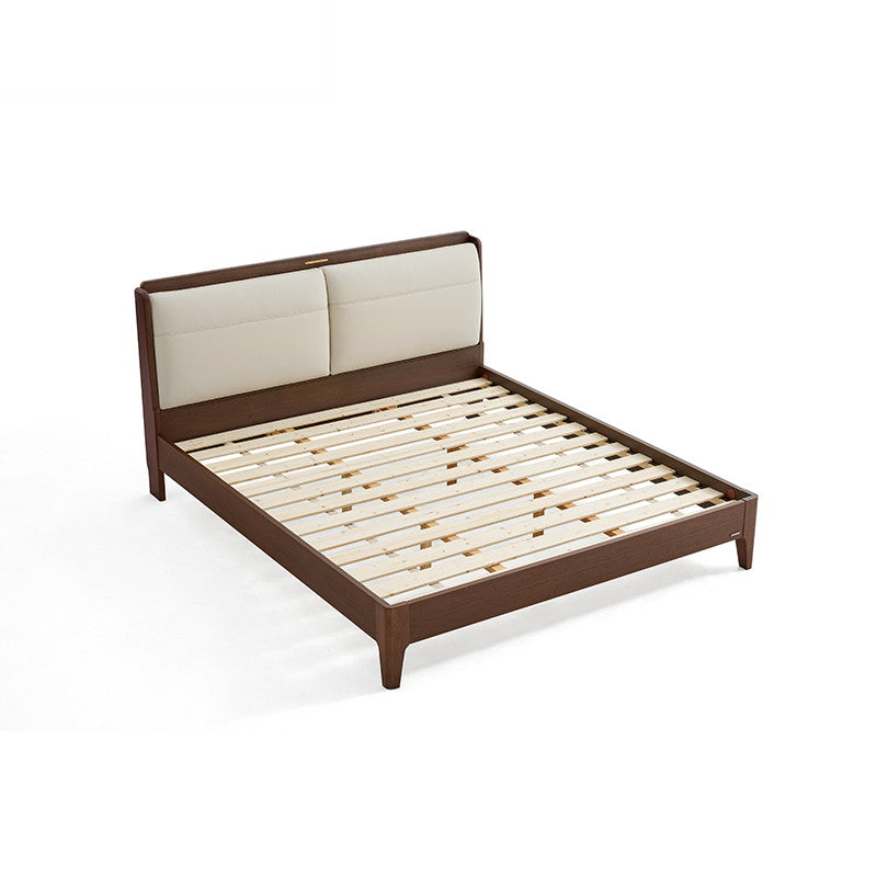 ELAINA Walnut and White Board Wood Combined Bed