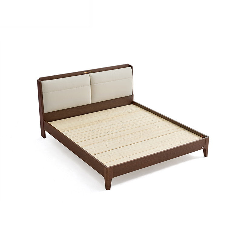 ELAINA Walnut and White Board Wood Combined Bed